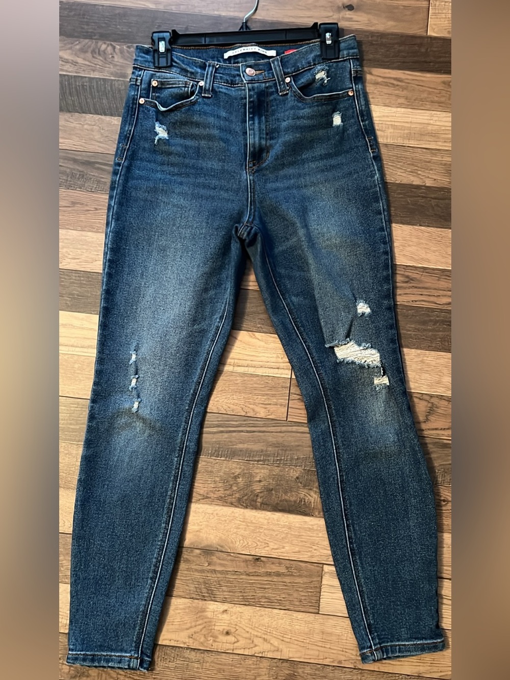 Celebrity Pink Dark Blue Distressed Skinny Jeans